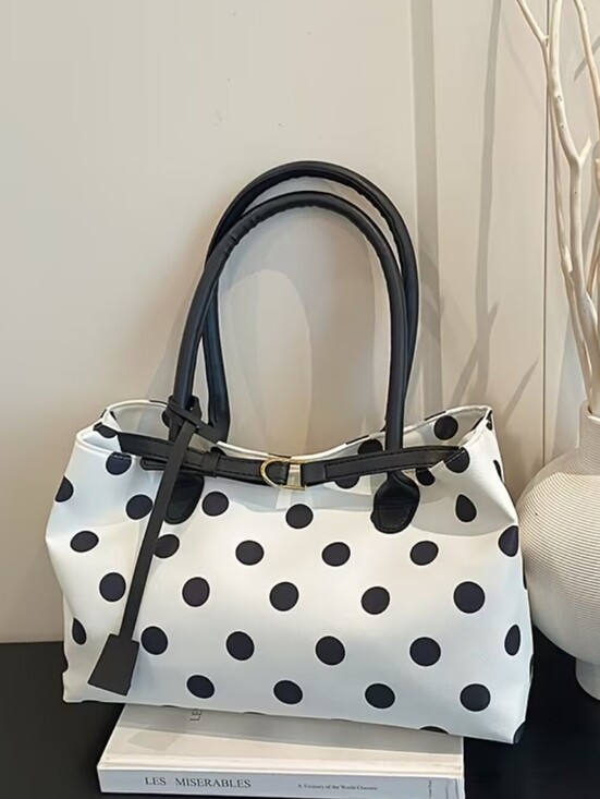 Handbags - [Polka Dot Tote Bag] Ladies' Crossbody Bag, New Trendy Polka Dot Contrasting Tot